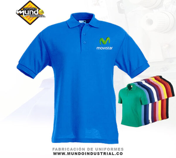 Camiseta tipo polo con bordado personalizado para uniformes