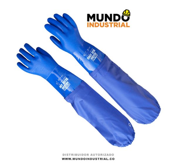 Guante blue long de PVC steelpro guantes resistentes a productos químicos