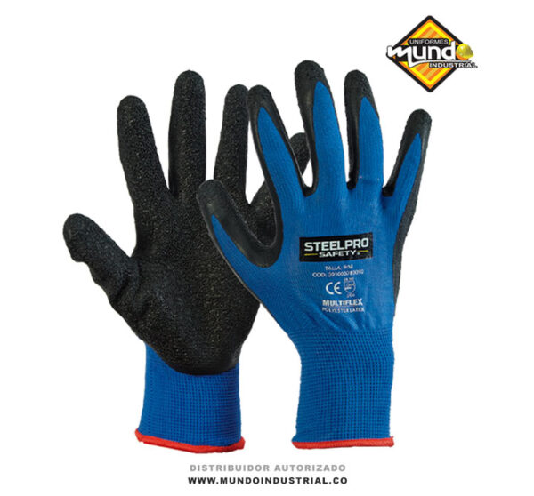 Guantes multiflex poliester latex steelpro safety
