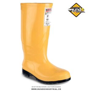 Botas de caucho workman safety oil resistant amarilla con punta de acero