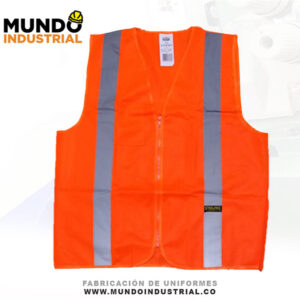 Chaleco reflectivo fluorescente alta visibilidad