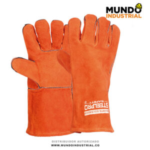 Guante soldador carnaza naranja steelpro
