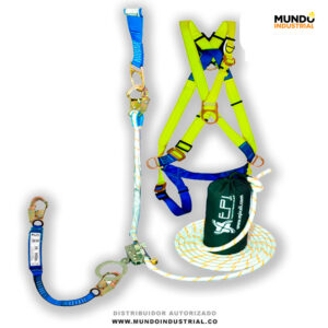 Kit Arnés y Sistema de línea de Vida vertical de 10m con gancho de ¾