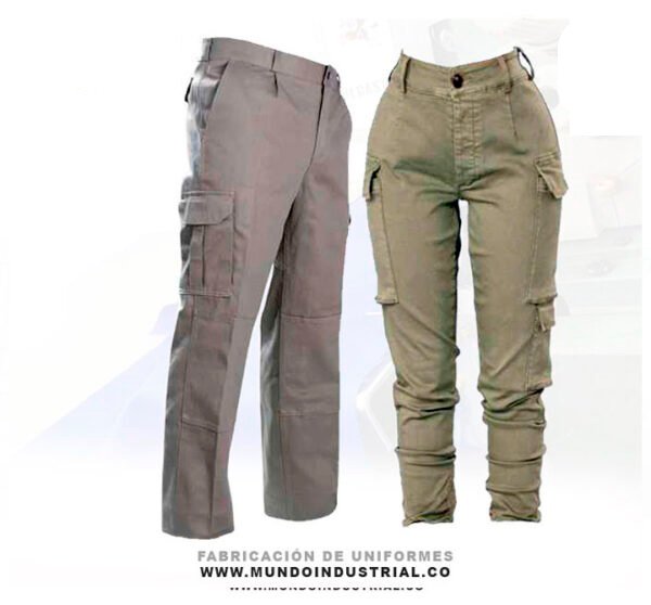 Pantalón tipo camuflado en dril para hombre y mujer