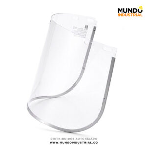 Visor policarbonato claro con borde de aluminio para careta facial