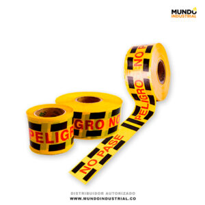 Cinta amarilla peligro no pase señalización Obras