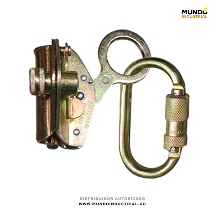 Freno para cuerda Steelpro con mosquetón de conexión